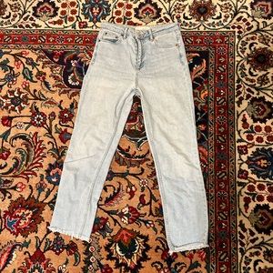 Ultra high rise ankle straight jeans
